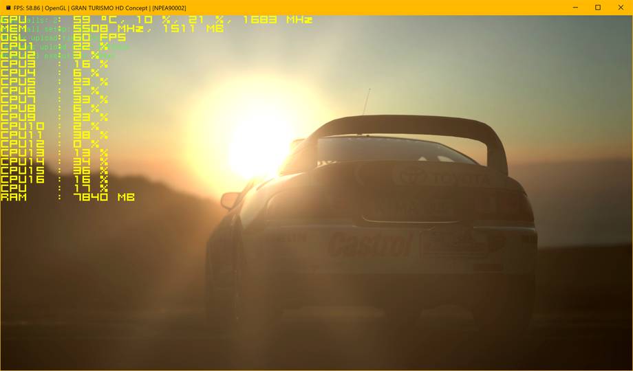 RPCS3 0.0.17-12648, Gran Turismo 5 4K UHD 60FPS FSR Scaling